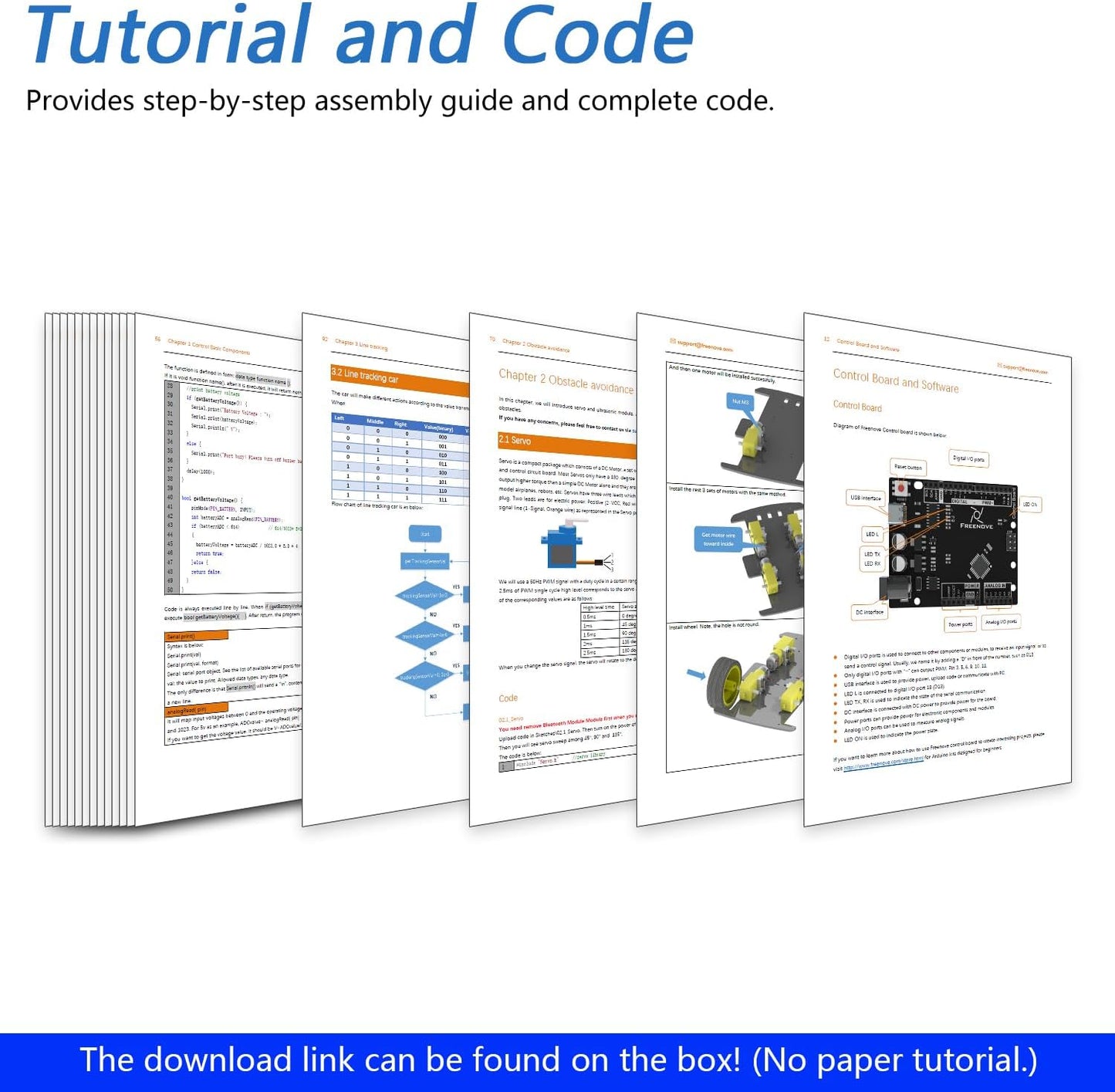 Freenove 4WD Car Kit (Compatible with Arduino IDE), Line Tracking, Obstacle Avoidance, Wireless Control App, Ultrasonic Sensor Motor Servo