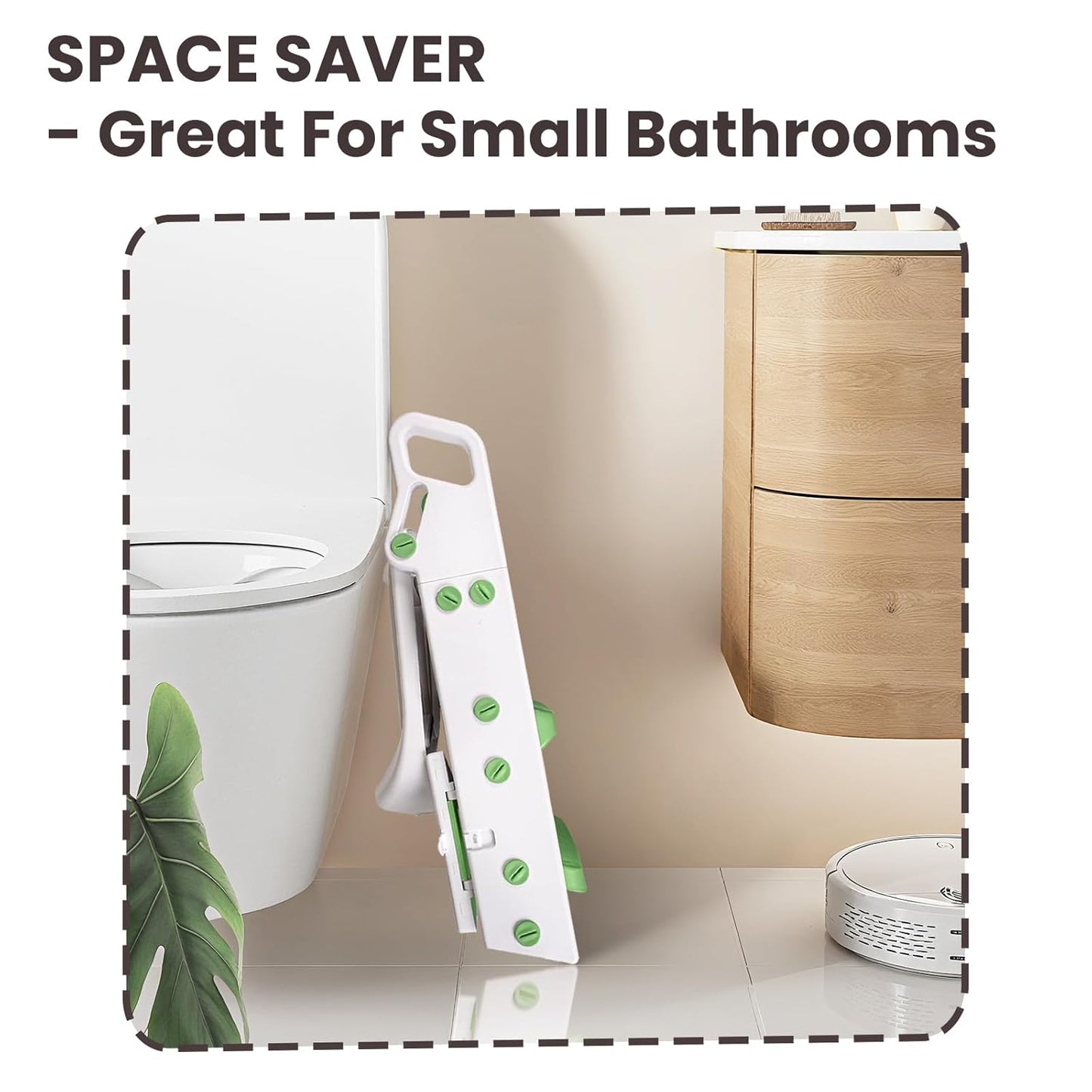 Primlect Space-Saving Potty Training Seat with Ladder, Adjustable Step and Toilet Seat Height, Top Handles for Easy Climbing, Easy to Carry, Portable Toddler Toilet Trainer for Small Bathrooms