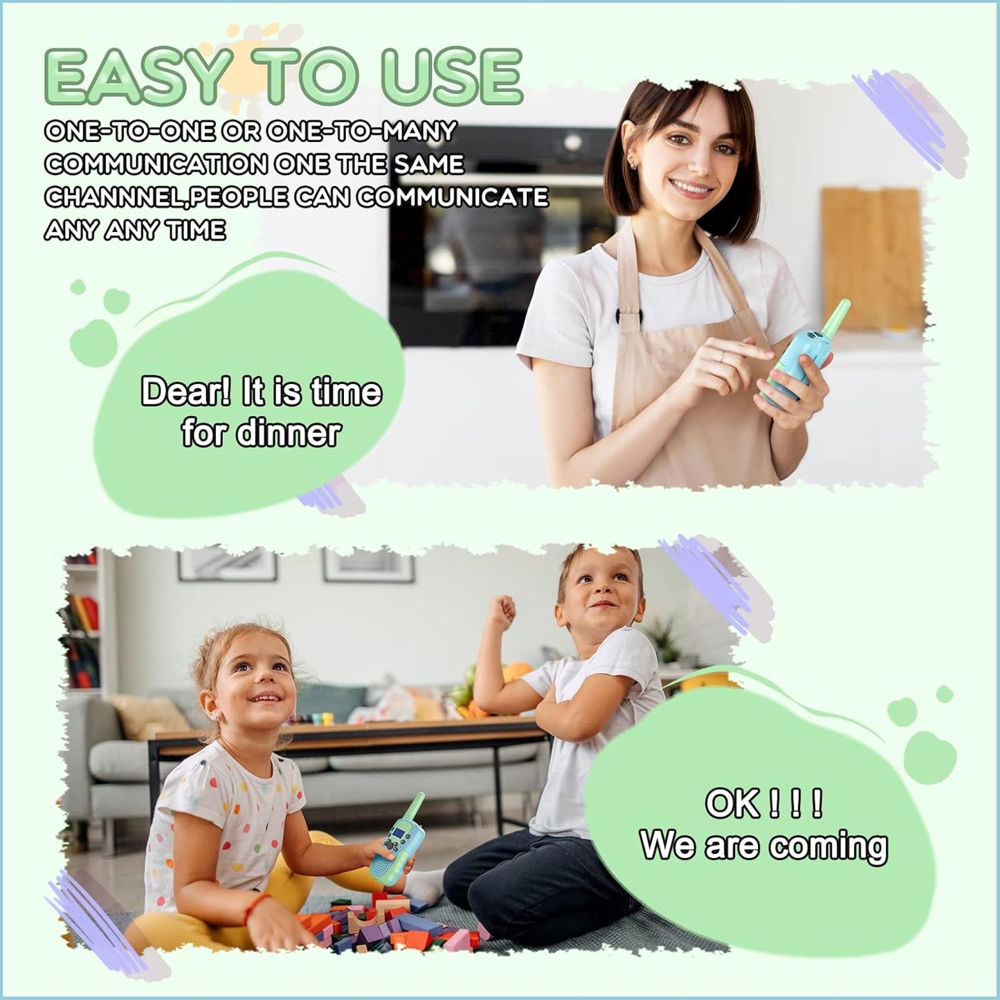 Selieve Walkie Talkies for Kids Rechargeable, Toys for 4-12 Year Old Boys or Girls, Indoor Outdoor 3 KM Range 22 Channels 2 Way Radio Toys, Birthday Gifts for 5-8 Year Old Boys and Girls