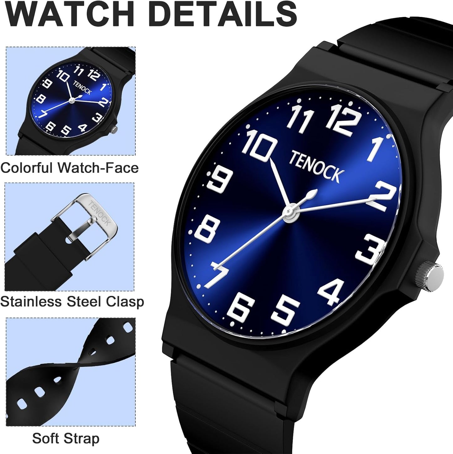 Kids Analog Watch Boys Girls, 30M Waterproof, Sports Watch for Boys, Easy to Read Children's Thin Dial Wrist Watches with Soft Band, for Ages 5-15 Kids Great Birthday Gifts Christmas Day