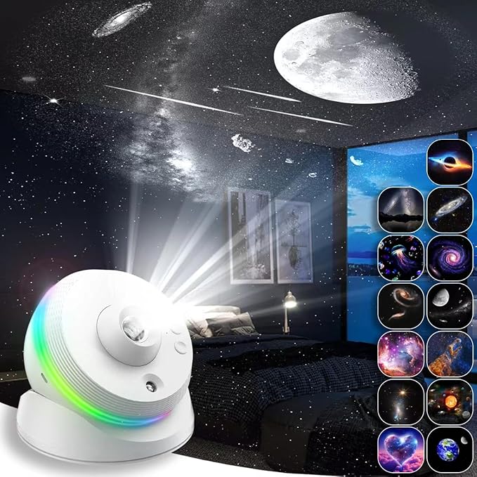 [6th Gen Upgraded] Meteor Galaxy Projector, 13 in 1 Planetarium Star Projector Galaxy Night Light with Realistic Starry Sky Constellation Nebula for Kids Bedroom Living Room Ceiling Decor