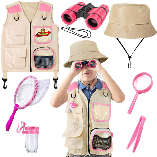 Kids Explorer Kit & Bug Catcher Kit, Kids Camping Gear for Kids, Outdoor Exploration Set with Vest & Hat, Ideal Outdoor Camping Adventure Toys for Ages 3 4 5 6 7 8 Boys Girls