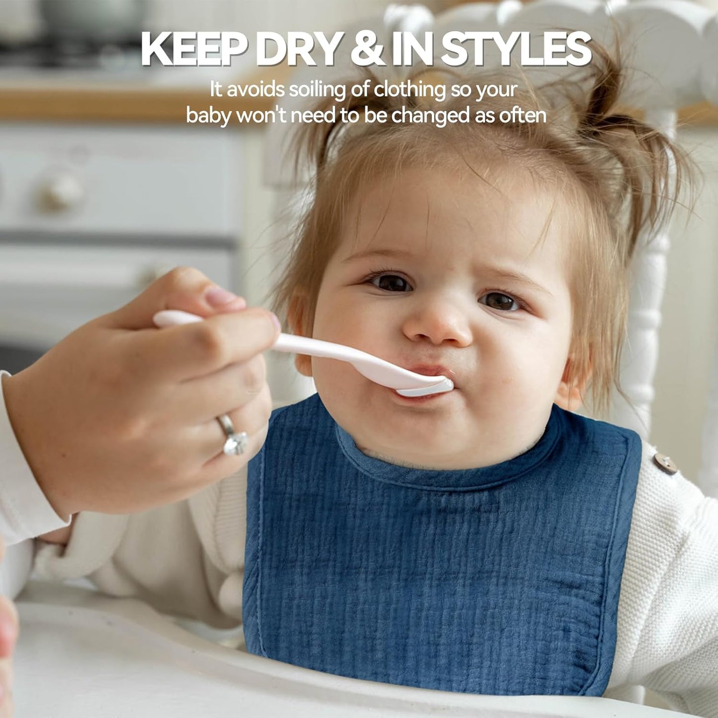 Muslin Baby Bibs for Unisex Boys Girls, Cotton Drool Bibs, Adjustable Newborn Bibs for Drooling and Teething