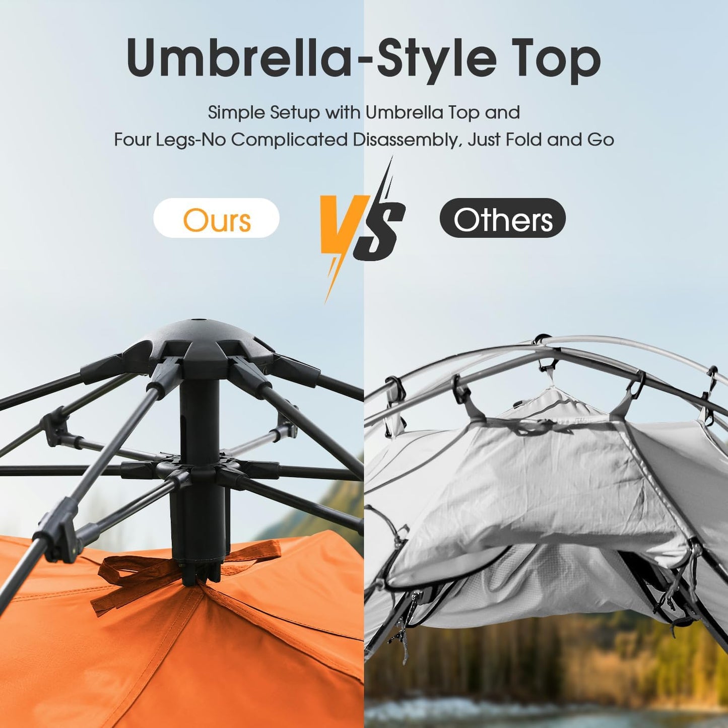 MOON LENCE Instant Pop Up Tent for 3-4 Person - Automatic Portable, Windproof for Camping, Hiking, Mountaineering