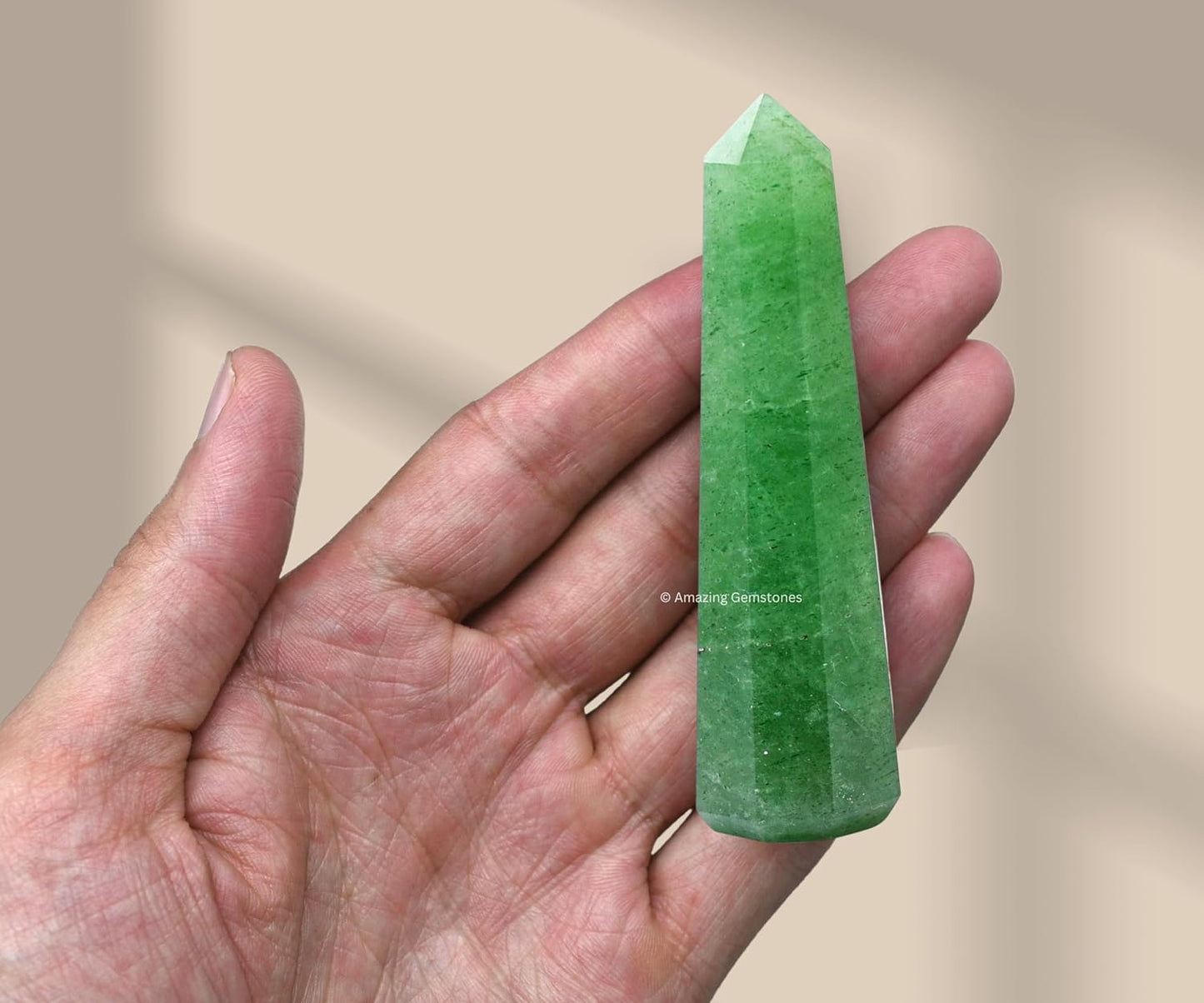 Amazing Gemstone Green Strawberry Quartz Crystal Towers - Natural Healing Crystal Point Obelisk for Reiki Healing and Crystal Grid (3 Inch)