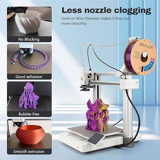 Silk PLA Filament 1.75mm Purple Gold Dual Color PLA 3D Printer Filament 2 in 1 Coextrusion 1KG Spool(2.2lbs) 3D Printing Filament Dimensional Accuracy +/- 0.03mm Fits for Most FDM 3D Printers