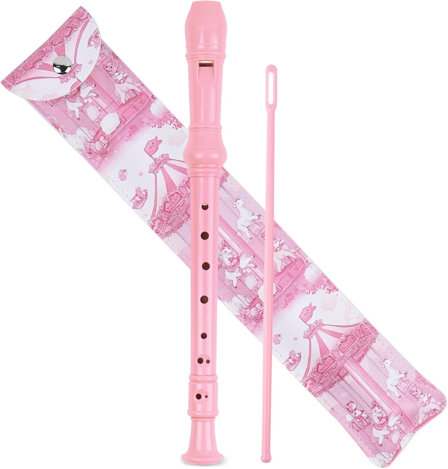 Recorder Instrument for Beginner Kids Adults,8-Hole Soprano Descant Recorder Music Flute with with Cleaning Rod & Leather Case For School Student Home Entertainment(2-Trojans）