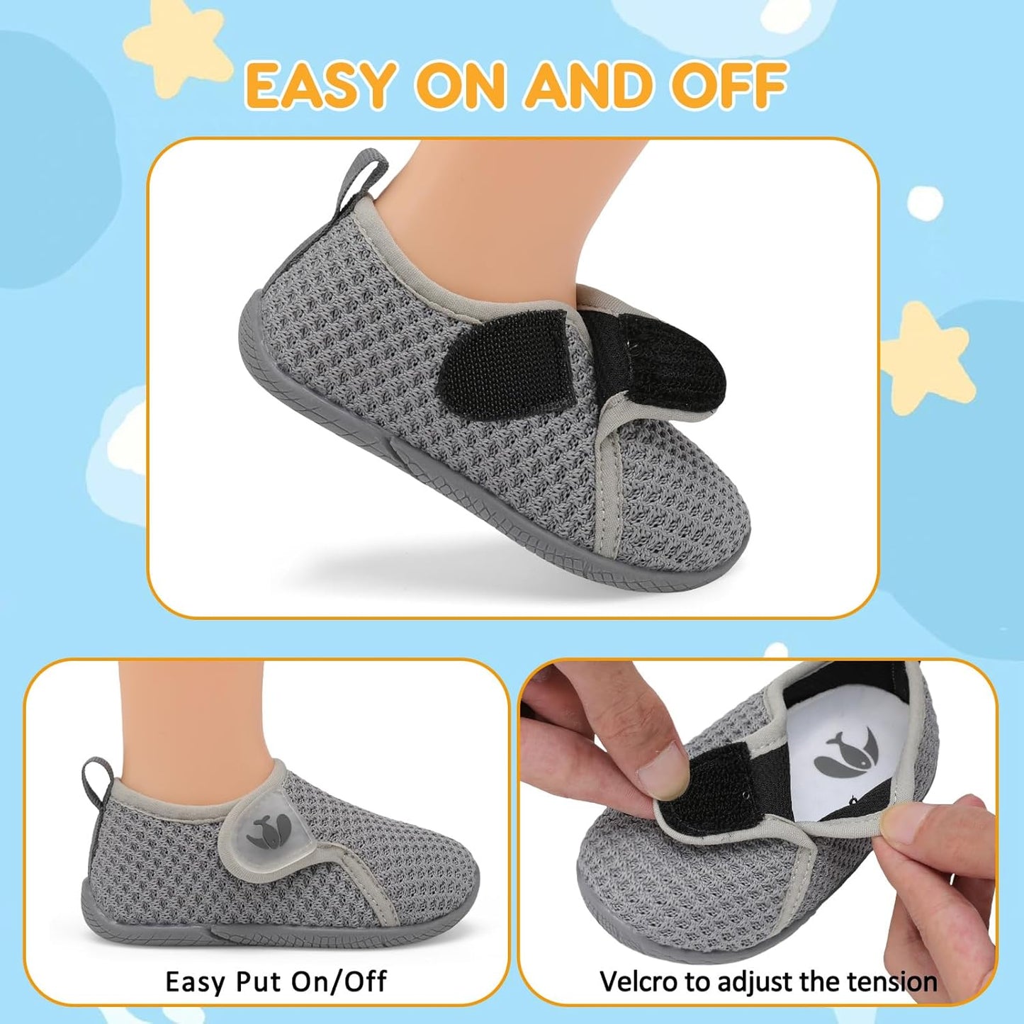 FEETCITY Toddler Walking Shoes Slip On Toddler Shoes Boys Girls Kids Sports Sneakers Casual School Shoes Barefoot Shoes