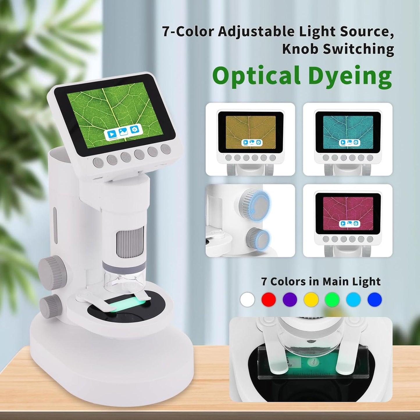 OOZSTARMicroscope for Kids, Up to 1000 X Magnification, 3.5-inch Foldable Screen, Handheld Pocket Microscope for Kids,Science Education Kits for 8-12 Year olds