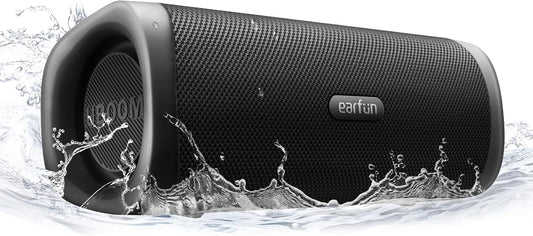 EarFun UBOOM L Bluetooth Speaker, Portable Speaker 28W Loud Stereo Sound, Rich Bass, IP67 Waterproof & Dustproof, Dual Pairing, Built-in Mic, Low Latency, Wireless Speakers for Party, Indoor & Outdoor