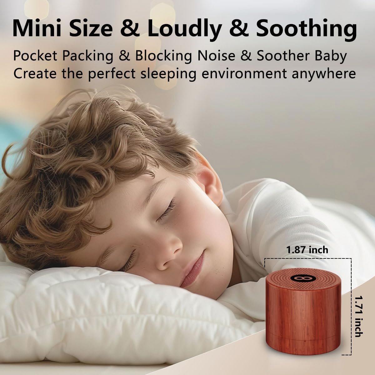 Portable White Noise Machine Mini Sound Machine with 30 Soothing Sounds Rechargeable for Adults Newborn Kids Sleep Brown Noise Machine with Memory Function 4 Timers for Travel Camping Home and Office