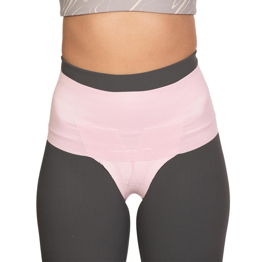 Patented Women’s Pelvic Floor Orthotic Support Belt ― Uterus Pain Relief Girdle for Dropped Bladder, Vulvar Varicosities, Postpartum Recovery, SPD | High Waist - PINK - SMALL