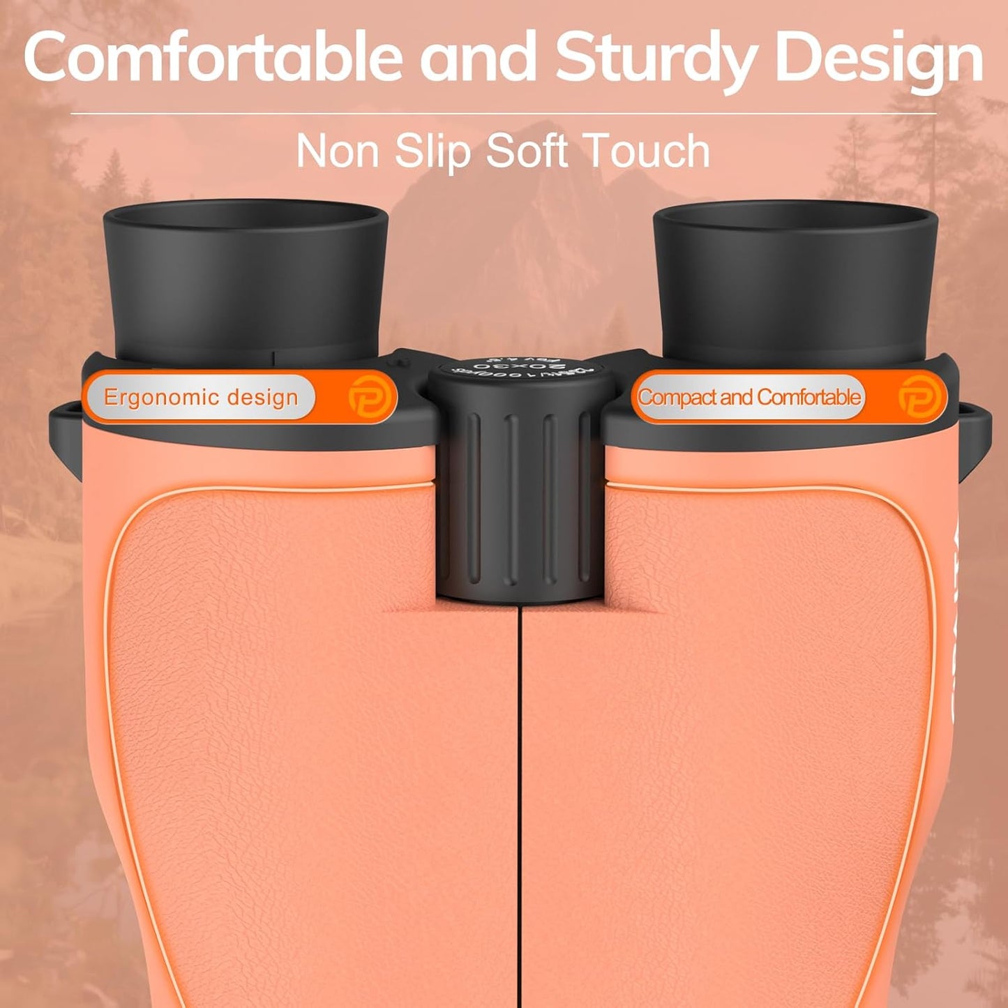 Compact Binoculars for Adults High Powered - OPAITA 20x32 Small Binoculars for Adults Kids with Low Light Vision for Hunting Cruise Ship Travel Concert Hiking Orange