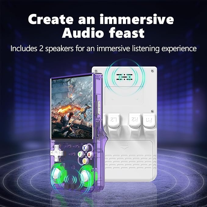 2025 New Upgrade R36ULTRA Retro Handheld Game Console with 64G Built-in 21000+ Classic Games,Portable Hand Held Open Source Linux System 4.0-in 4k HD IPS Screen Video Player (White)