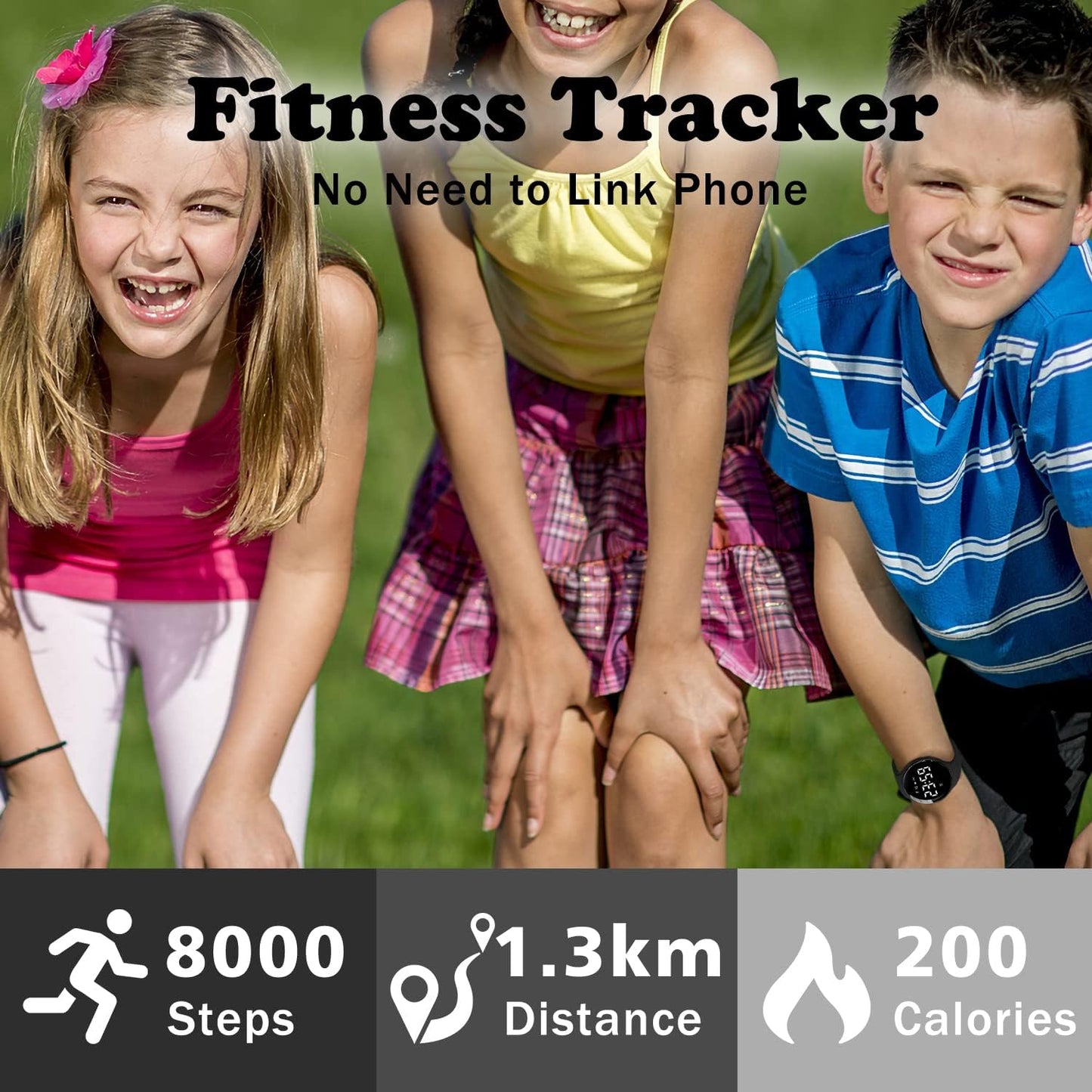 Kids Watches for Girls Boys Digital Sport Watch with Step Counter Pedometer Vibration Alarm Clock, No App Waterproof Fitness Tracker Kids Watch Boys Girls Teens Students Ages 5-16