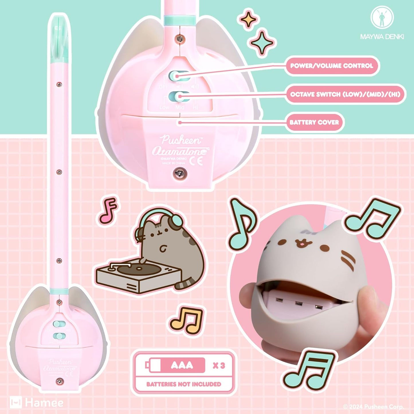 Otamatone Pusheen The Cat Electronic Portable Music Instrument / Synthesizer Toy from Japan by Maywa Denki [Limited Edition [English Instructions]