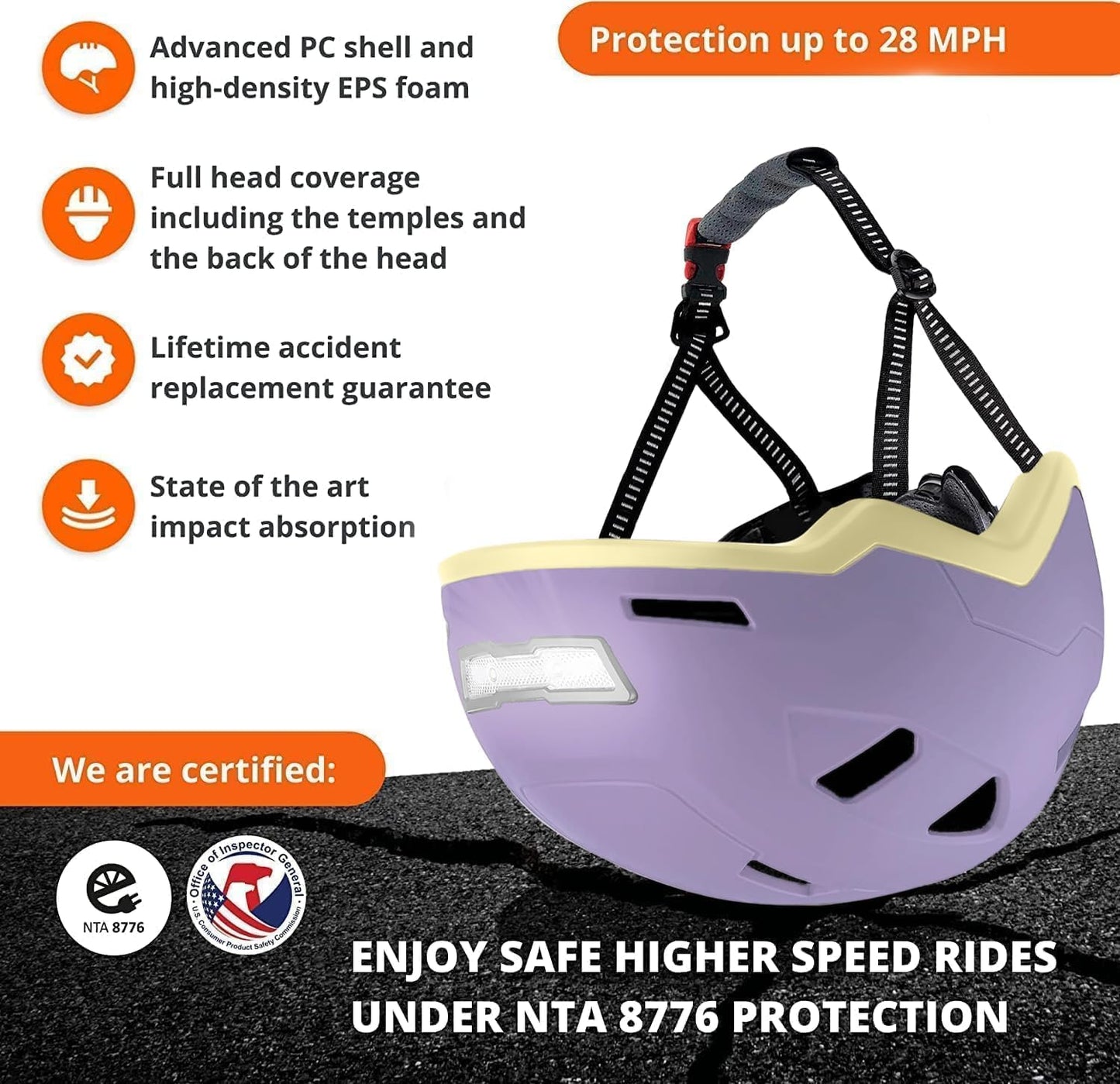 Kid Bike Helmets for Boys and Girls | Fit Head 51-54cm Circumference | CPSC & NTA-8776 Dual Certified | Multi-Sport Helmets with LED Lights, Magnetic Buckle, Detachable Visor