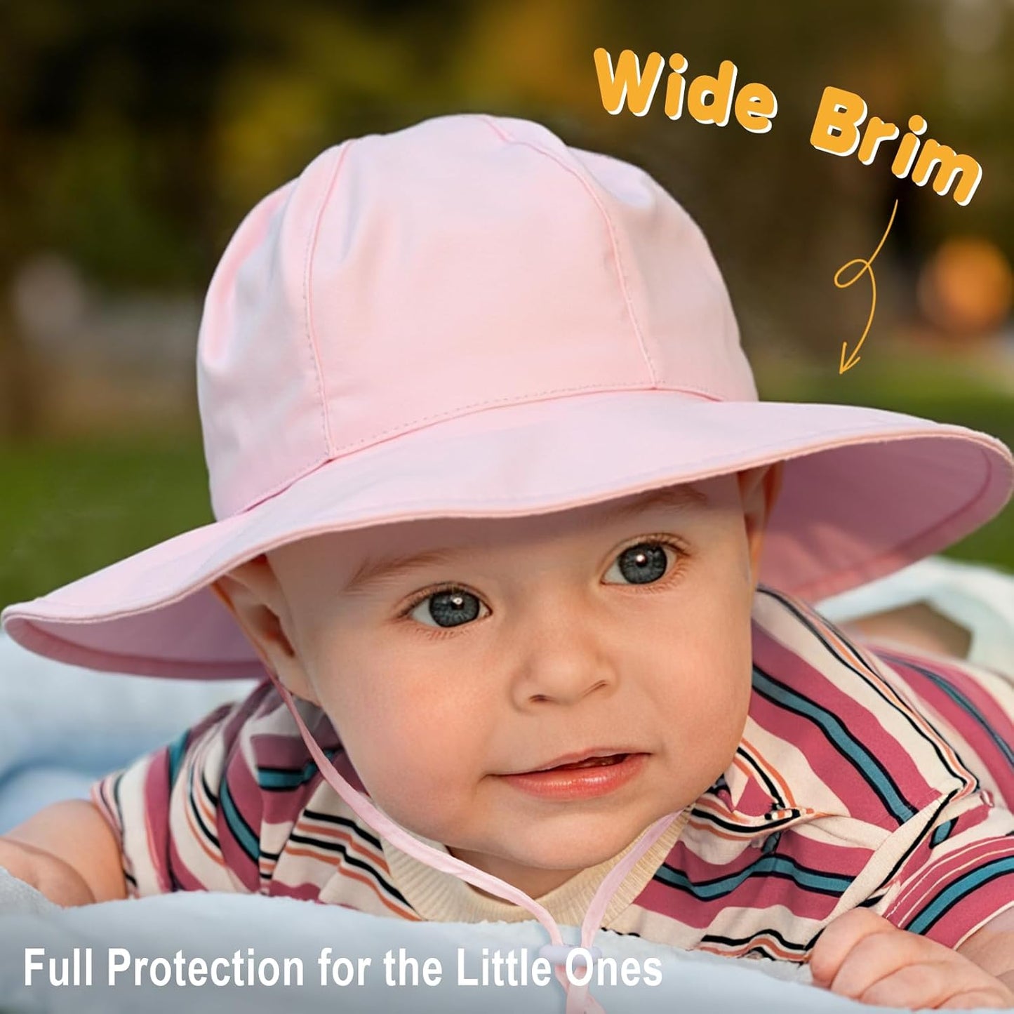 Baby Sun Hat Toddler Girl Beach Hat Adjustable Outdoor Summer Hat UPF 50+ Sun Protection Wide Brim Infant Kids