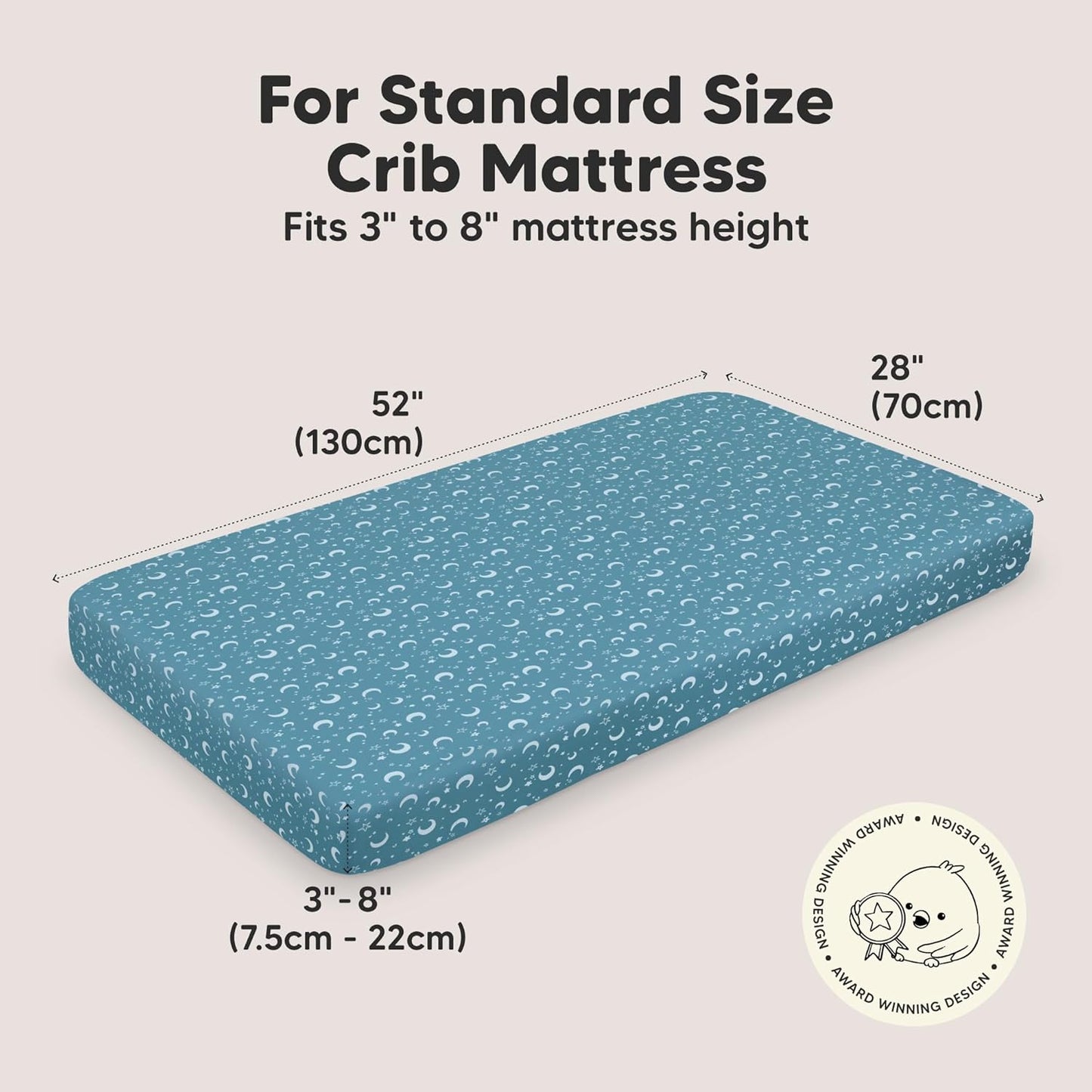 KeaBabies 2-Pack Organic Crib Sheets for Boys, Girls - 52x28 Fitted Crib Mattress Sheet Neutral, Breathable Jersey Cotton Cover for Baby Bed, Toddler Mattress, Soft & Cute Prints (Dragon Tale)