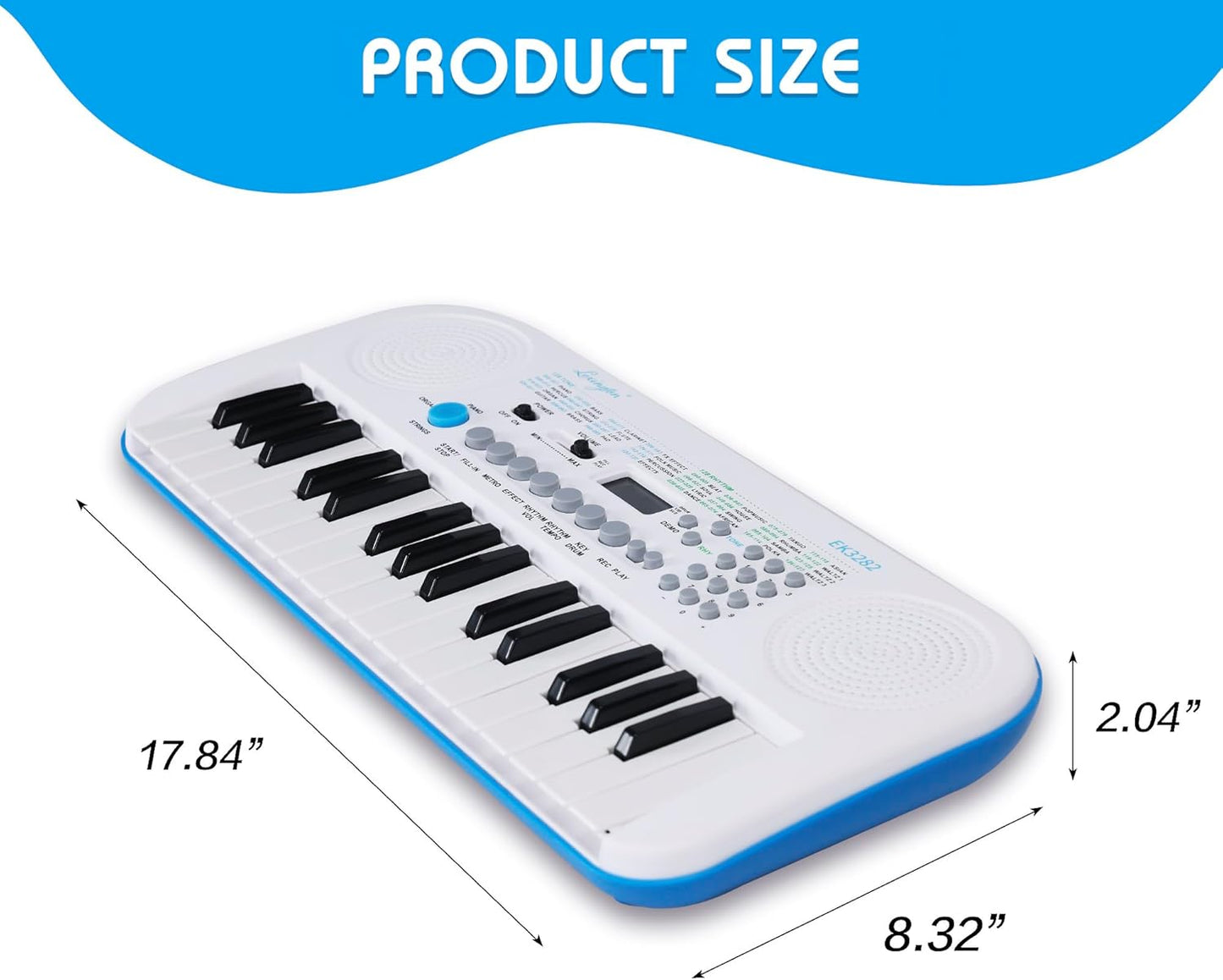Lexington 32 Key Electric Keyboard, Small Digital Piano for Beginners, Mini Portable Musical Gift (EK3282, White)