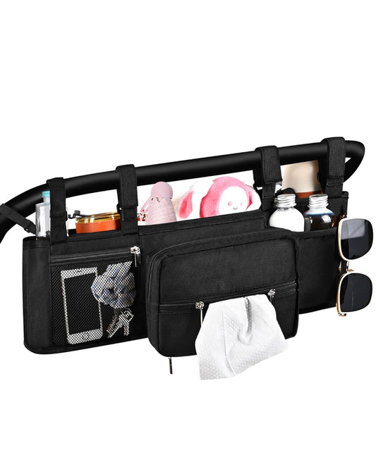 Double Stroller Organizer Compabitle for BOB Duallie and Baby Jogger City Mini GT2 with Cooler Bags, Compabitle for Baby Jogger Parent Console Double Stroller Organizer