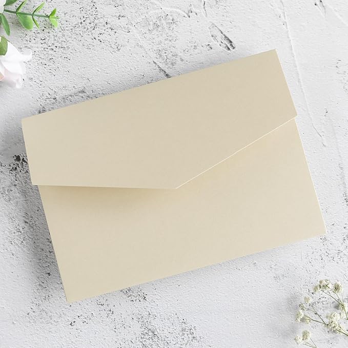 20 PCS Champagne Tri-fold Laser Cut Wedding Invitation Pockets for 5x7 Wedding Cards Bridal Shower Engagement Quinceanera Invitation