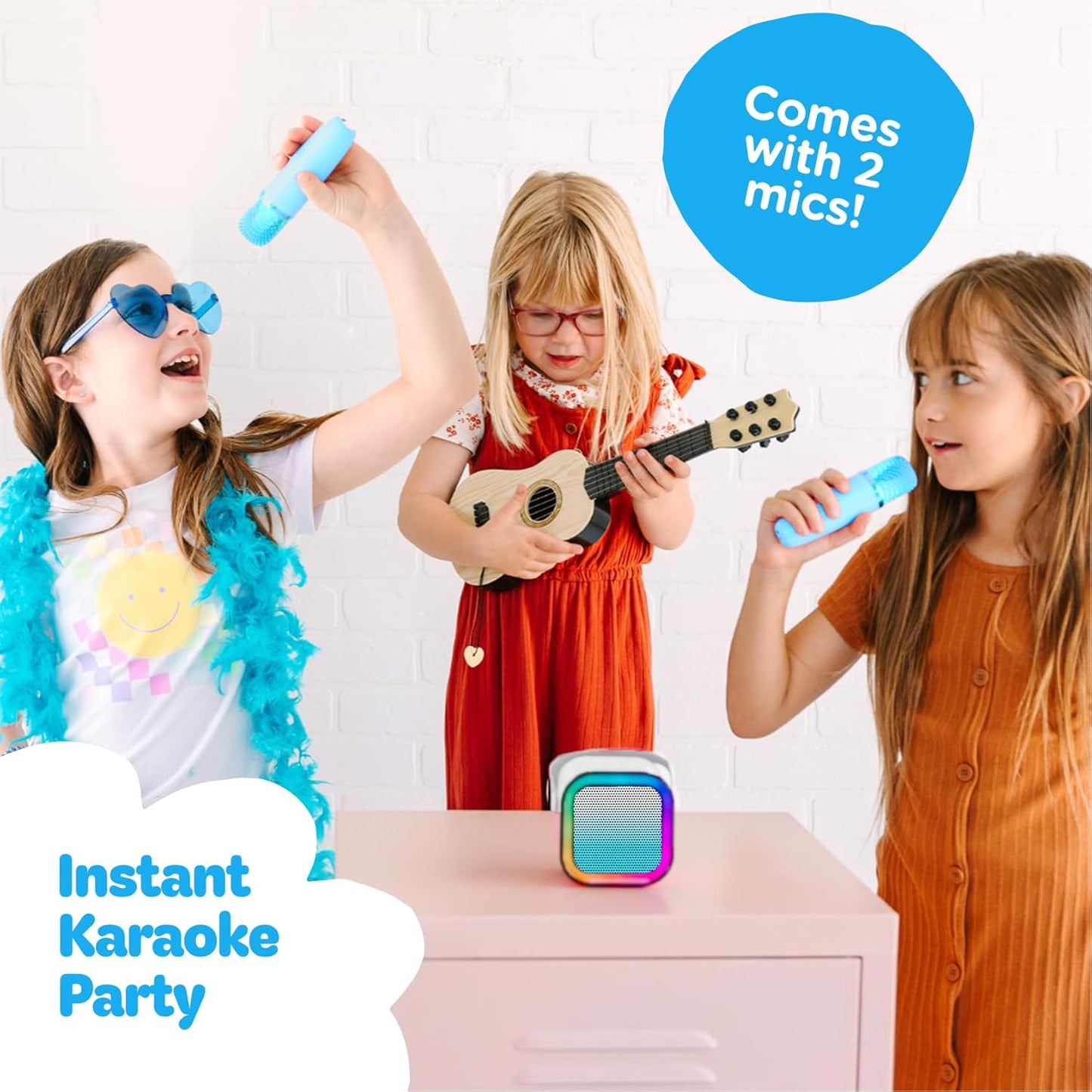 Move2Play, Karaoke Machine for Kids | Includes 20+ Kid Songs | 2 Microphones | Connect with Bluetooth | 3, 4, 5, 6, 7+ Year Old Gift | Toy for Girls, Boys, & Toddler | Birthday Present