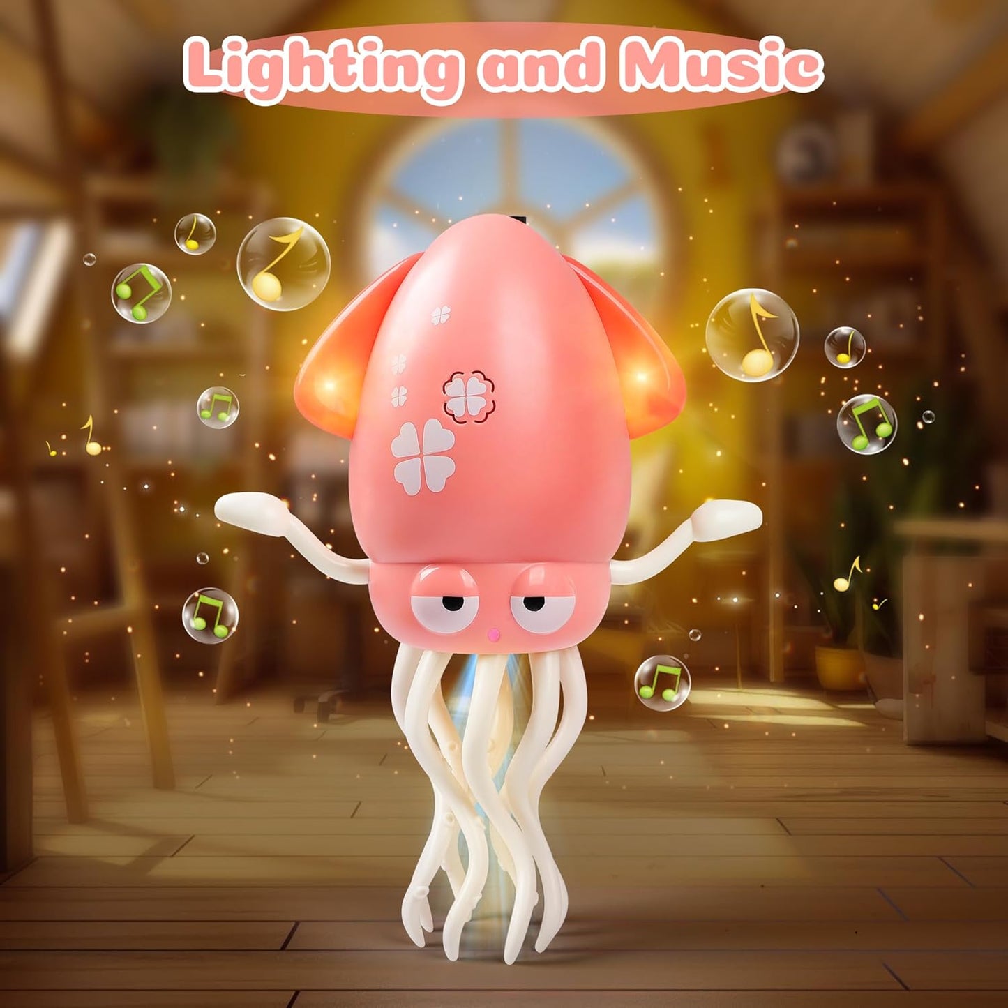 Magic Dancing Octopus Toys, Musical LED Toy, 3 Colors Available (Pink)