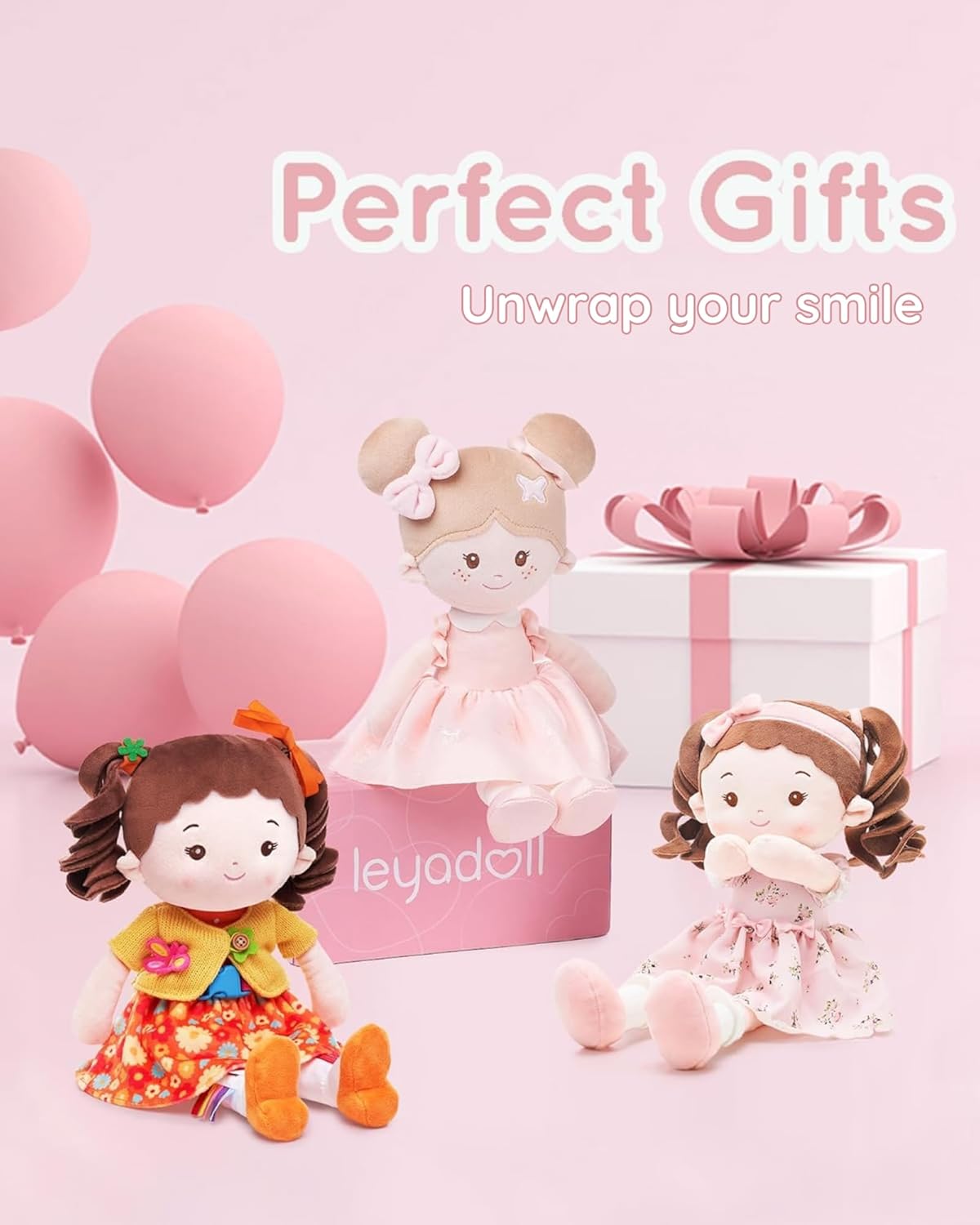 Learning Sensory Doll for Toddlers, Montessori Toys for 2-Year-Old Girls Christmas, Birthday Gifts, Plush Doll with Zipper, Shoelace, Button-Busy Flora Girl