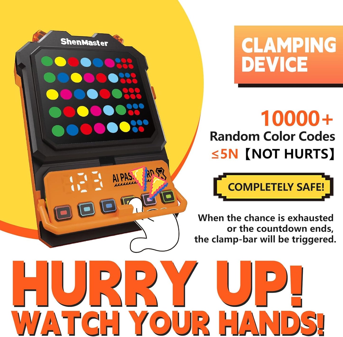 Crack The Code-Handheld Game Electronic Mastermind,Super Decoder with Clamp, 1-8 Players 10000+ Code-Breaking Puzzle Game for Kids and Adults，Birthday Gift for Boys and Girls,Travel toy for Road Trip