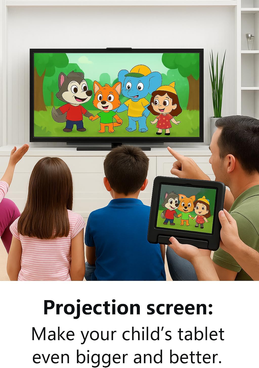 10.1 Inch Kids Tablet with Shockproof Case | Android 14, 64GB+8GB RAM, 12H Battery | Parental Control, Google Kids Space & Preloaded Educational Apps | WiFi 6, HD Display, Ages 3-12