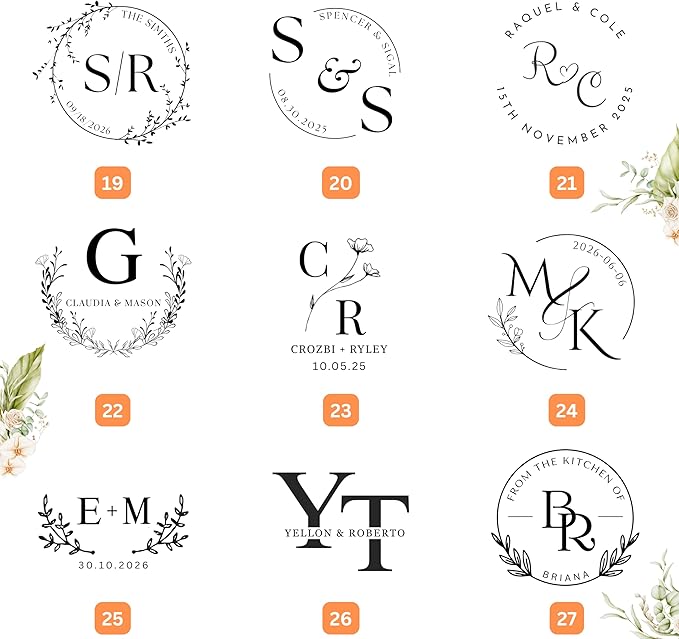 Custom Wedding Embosser, Personalized Embosser for Envelope, Invitation Card and Napkin, Steel Seal Embosser for Name, Monogram and Initials, Custom Logo Embosser (Wedding)