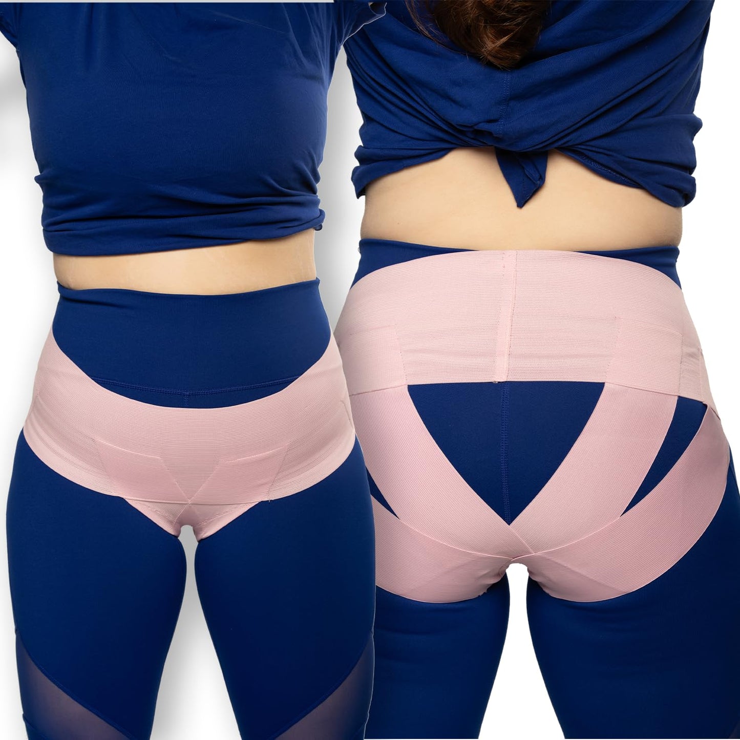 Women's Pelvic Support Belt - Uterus & Bladder Girdle | Postpartum Recovery, Pain Relief | High Waist Pink (Large)