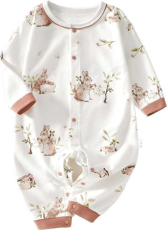 100% Organic Cotton Soft 3-24 Months Baby Romper Jumpsuits for Boys and Girls Unisex Long Sleeve