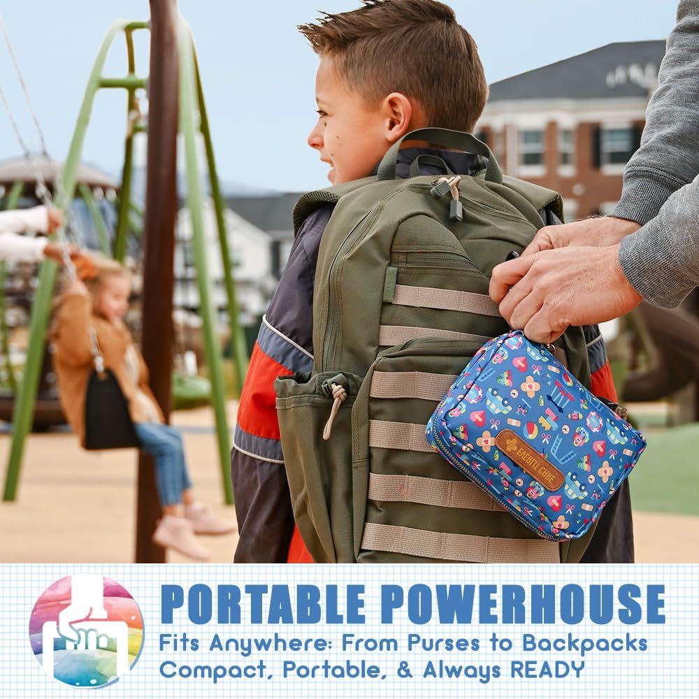 EVERLIT Care Rescue Pack | Family-Friendly First Aid Kit for Kids with 200 Pcs Medical Supplies | Travel-Friendly Compact Storage Bag for Home, Car, Travel, Camping, Adventure (Playground)