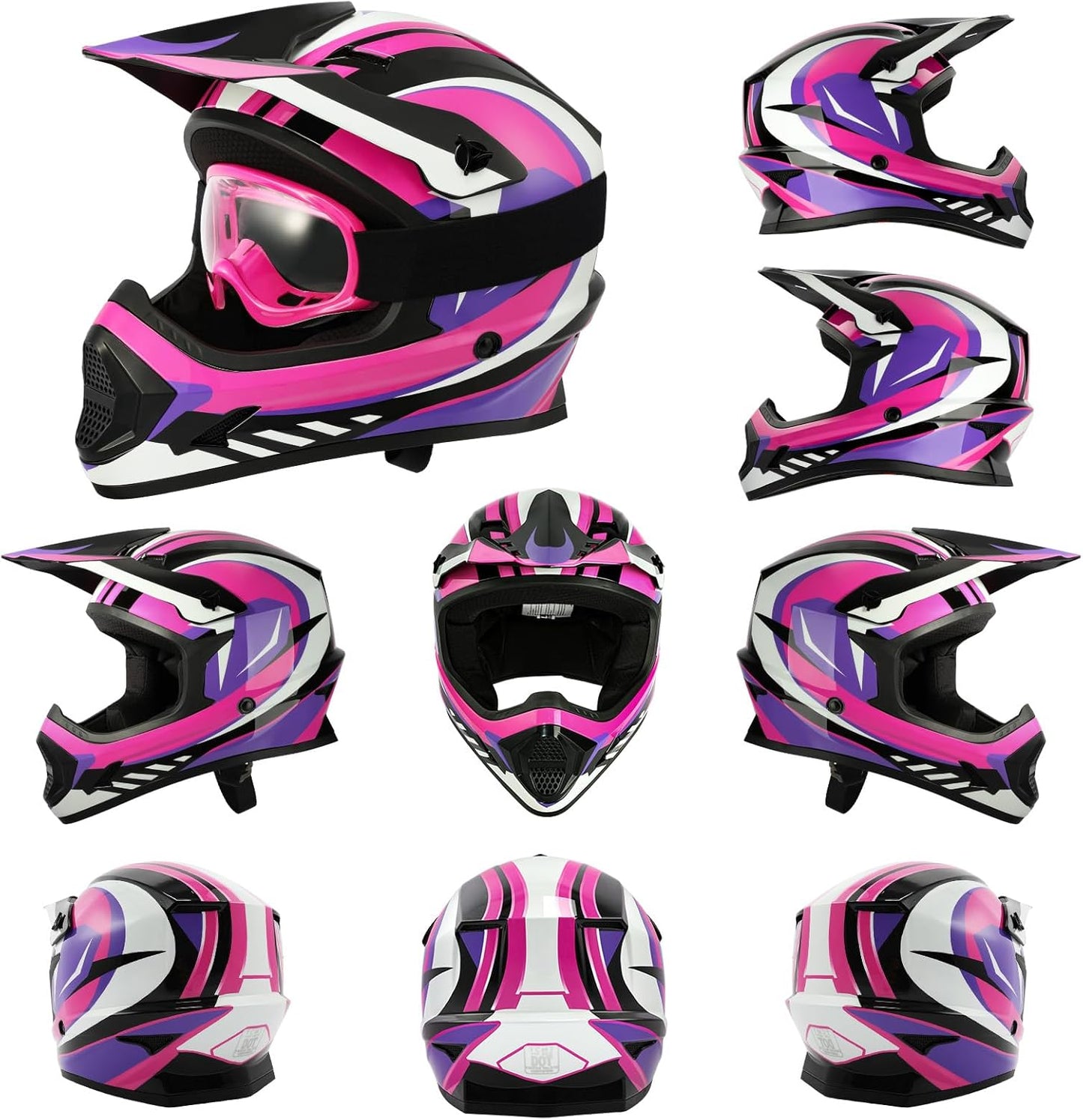 TCMT Dot Youth & Kids Motorcycle Off-Road Helmet Full Face Motocross Street Dirt Bike Mountain Bike BMX MX ATV Helmet+Goggles+Gloves New