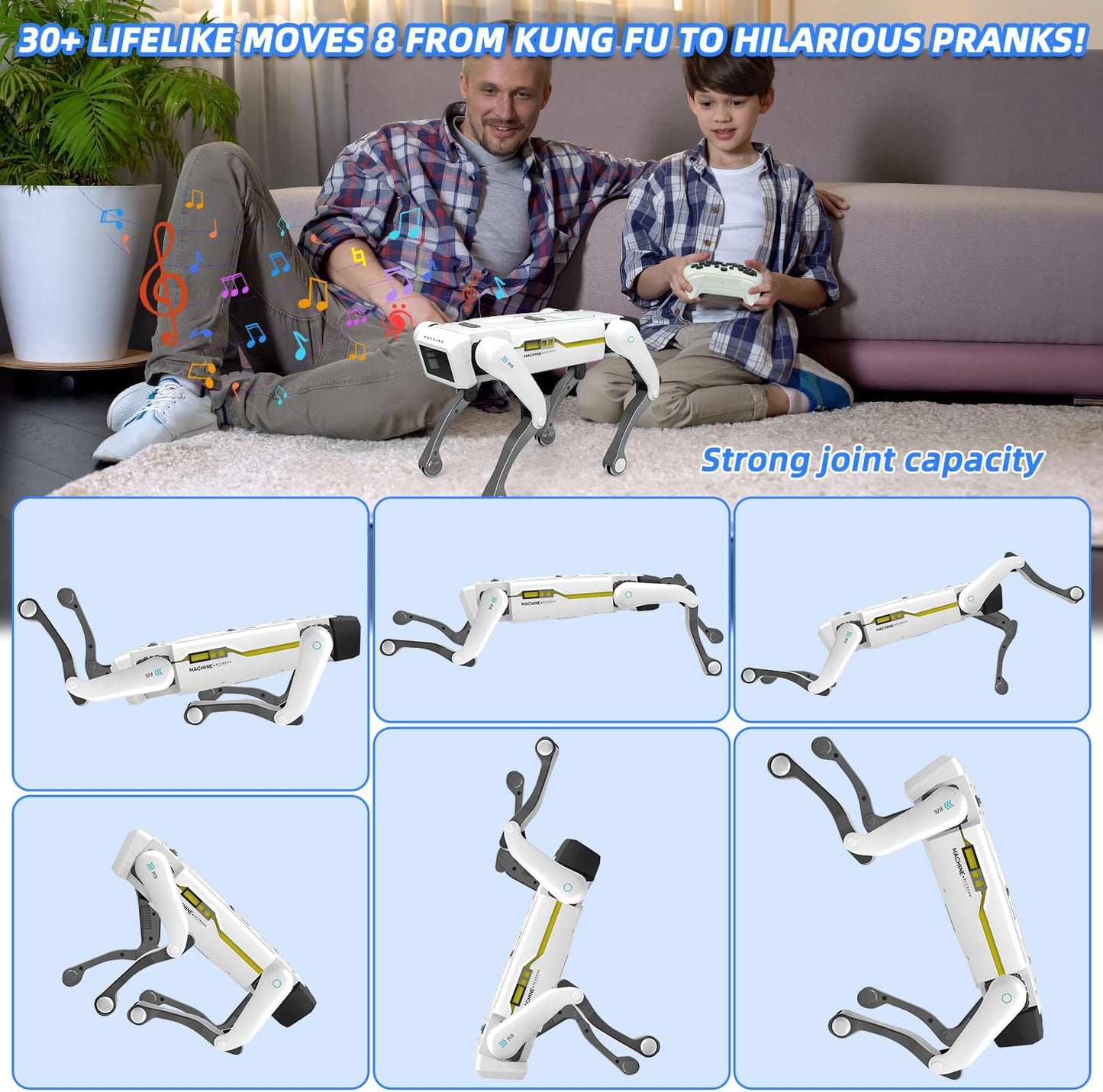 Mostop Smart Robot Dog, Interactive AI Smart Dog Toy for Kids 5-7 - RC Robot Puppy with Voice/App/Remote Control, Support Action Programming, 30+ Actions, Ideal STEM Gift for Adults/Kids