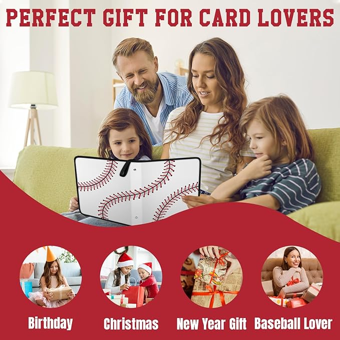 Trading Card Binder 9 Pocket - Baseball Card Binder with Sleeves 900 Double Sided Pockets Sports Trading Cards Album Cards Holder Protectors Set Fit for Game Cards, Sports Cards