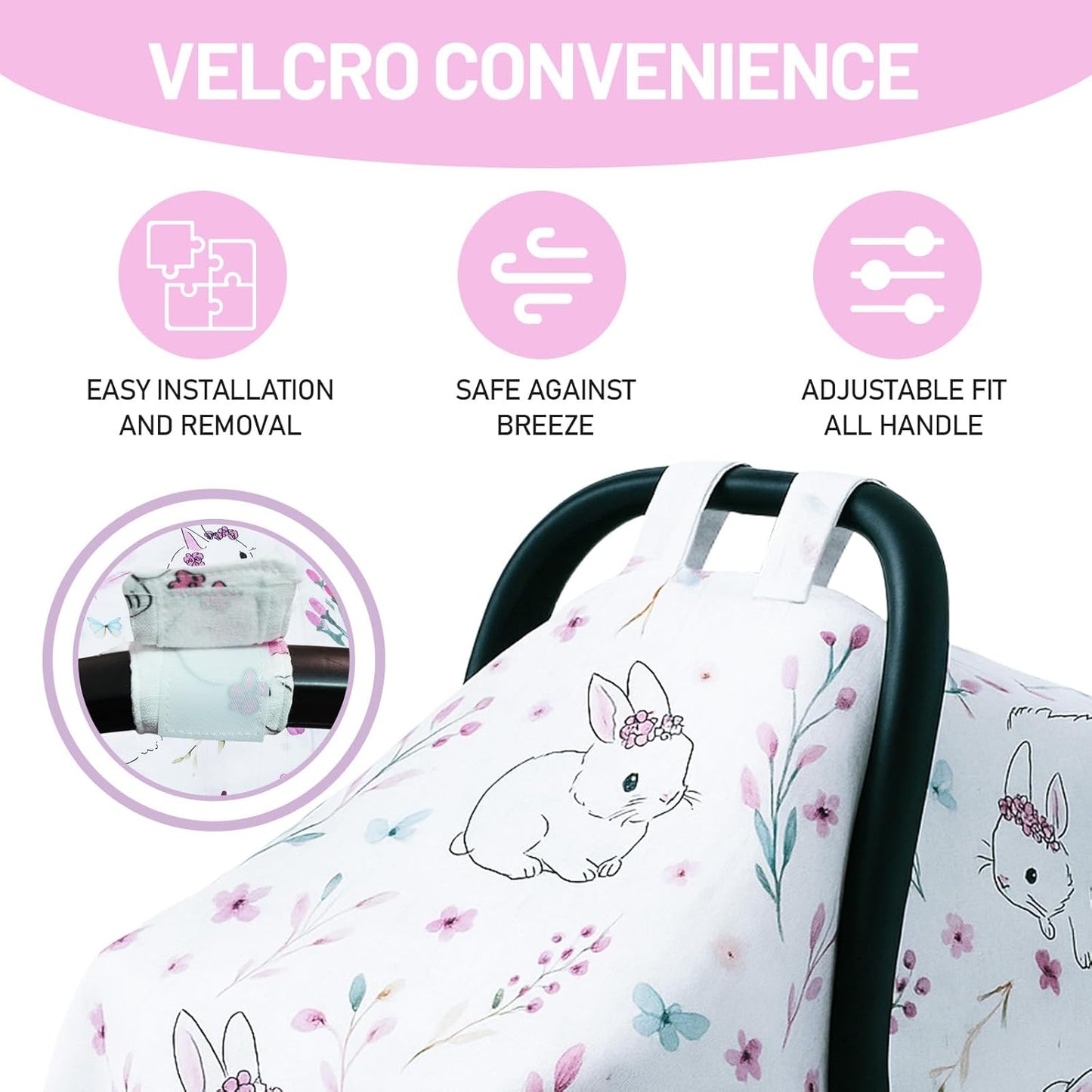 80S Muslin Car Seat Cover for Babies - Soft & Breathable Infant Carrier Canopy, Lightweight Sunshade for Summer, Universal Fit for Baby Boys & Girls
