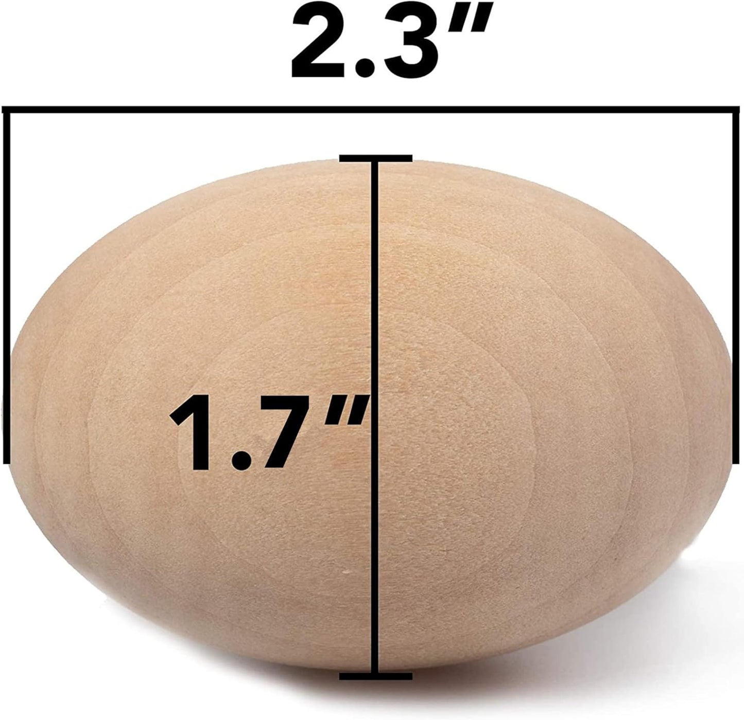 CALPALMY 24 Pieces Wooden Eggs - Life-Size, Reusable Fake Easter Eggs for Painting, Decorating, Crafting, Pretend Play, Faux Food Display, Nest Box Training