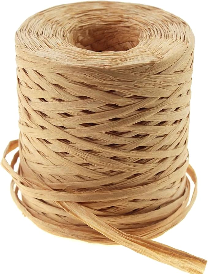 Creatrill 218 Yards Raffia Paper Craft Ribbon Packing Paper Twine, 1/4 Inch by 218 Yards (Kraft)