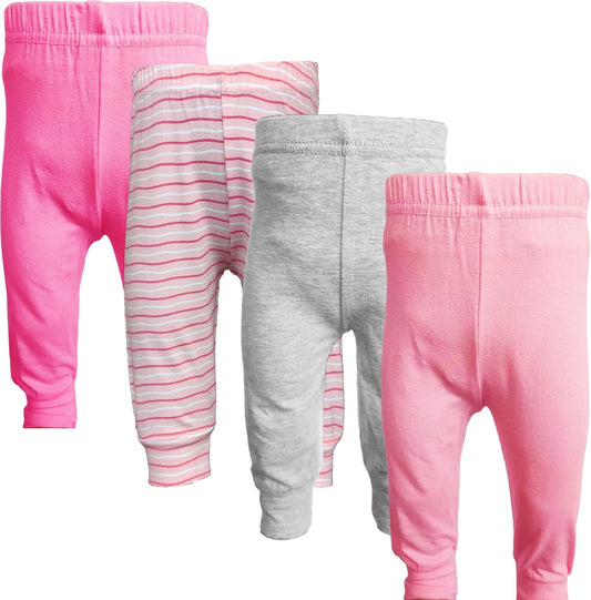 123 Bear Infant and Toddler Soft Cotton Spandex Boys and Girls Pants Multipacks