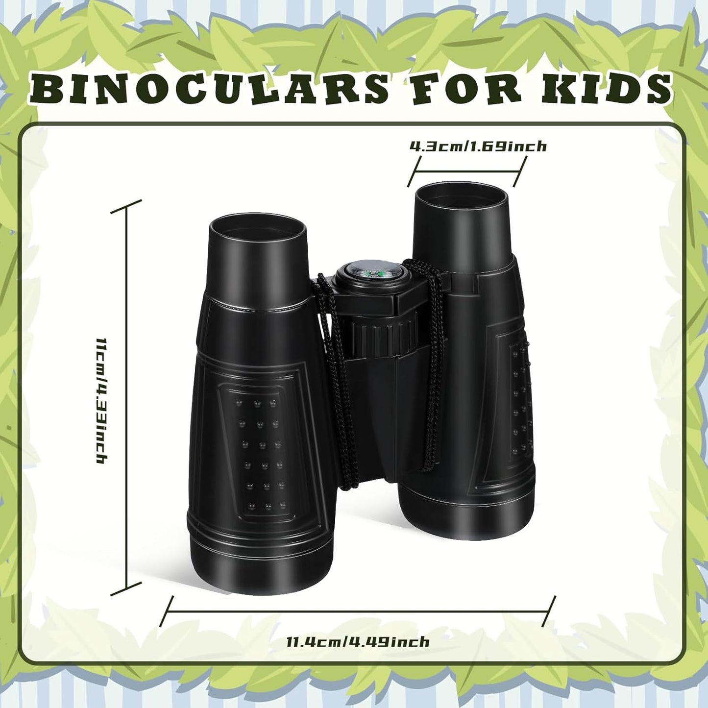 Libima 24 Pcs Binoculars for Kids Educational Compact Kids Binoculars with Neck String Toddler Telescope for Boys Girls Learning Bird Watching Camping Hiking Travel Safaris Birthday Gifts(Black)