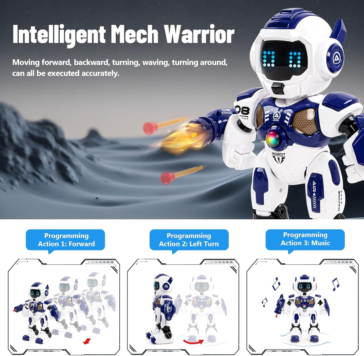 Kids Robot Toys, Remote Control Robot, Programmable Robot with Recorded Voice Music Dance Control, Gift for Toddler Boys and Girls