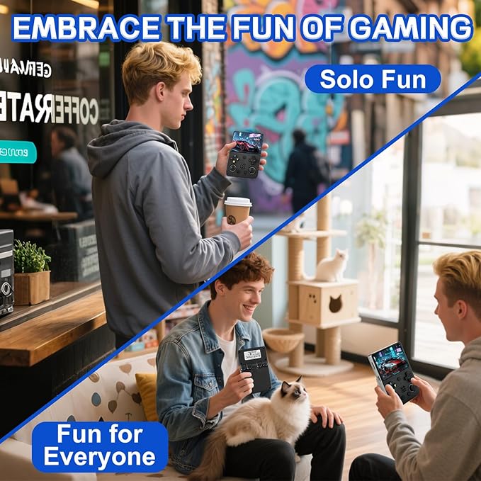 RG36PRO Retro Handheld Game Console - Open Source System,3.5"IPS Screen,30,000+ Classic Games,64G TF card, 3000mAh Battery,Portable Gaming Player for Travel,Gift for Teen or Partner -Black