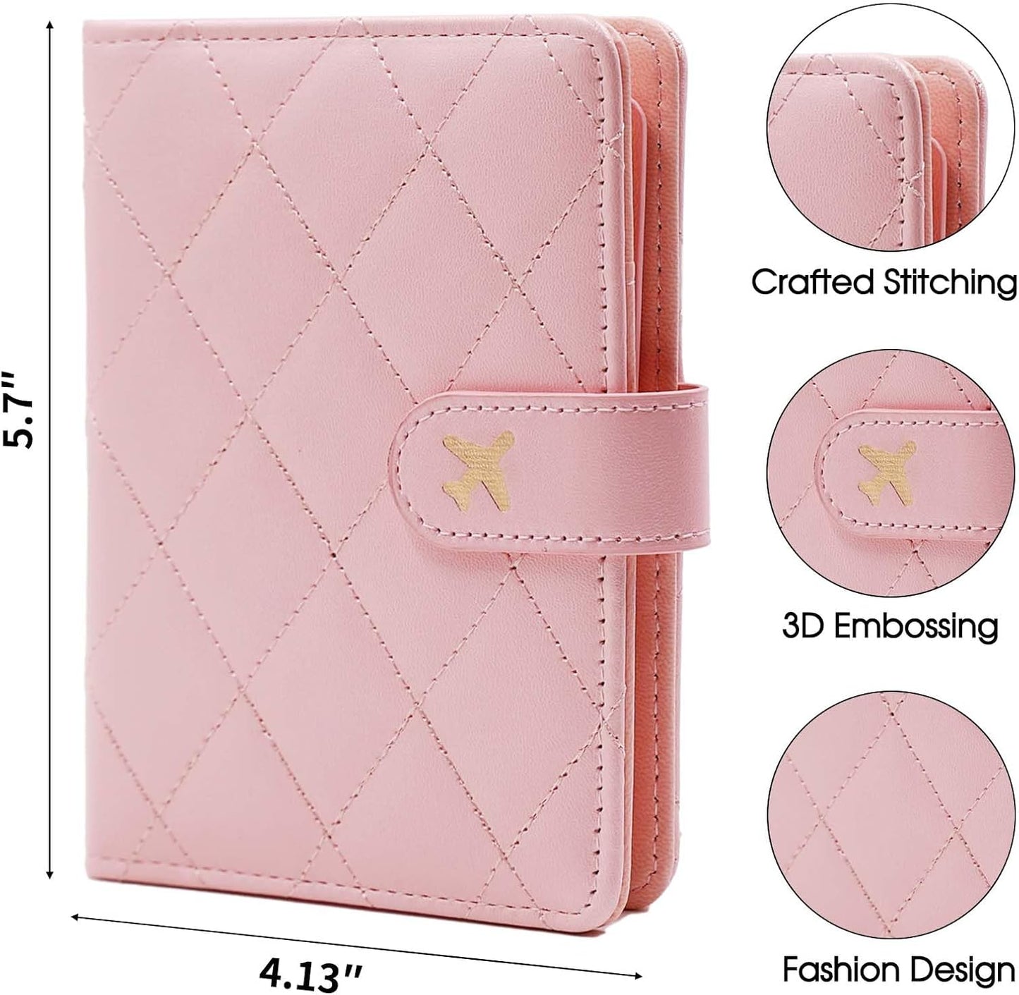 Melsbrinna Rfid Passport Holder for Travel women/Men, Cute Passport Wallet Rfid Blocking Card Slots, Rfid Passport Cover/CaseTravel Wallet, Passport Book Holder (1, LG PINK)