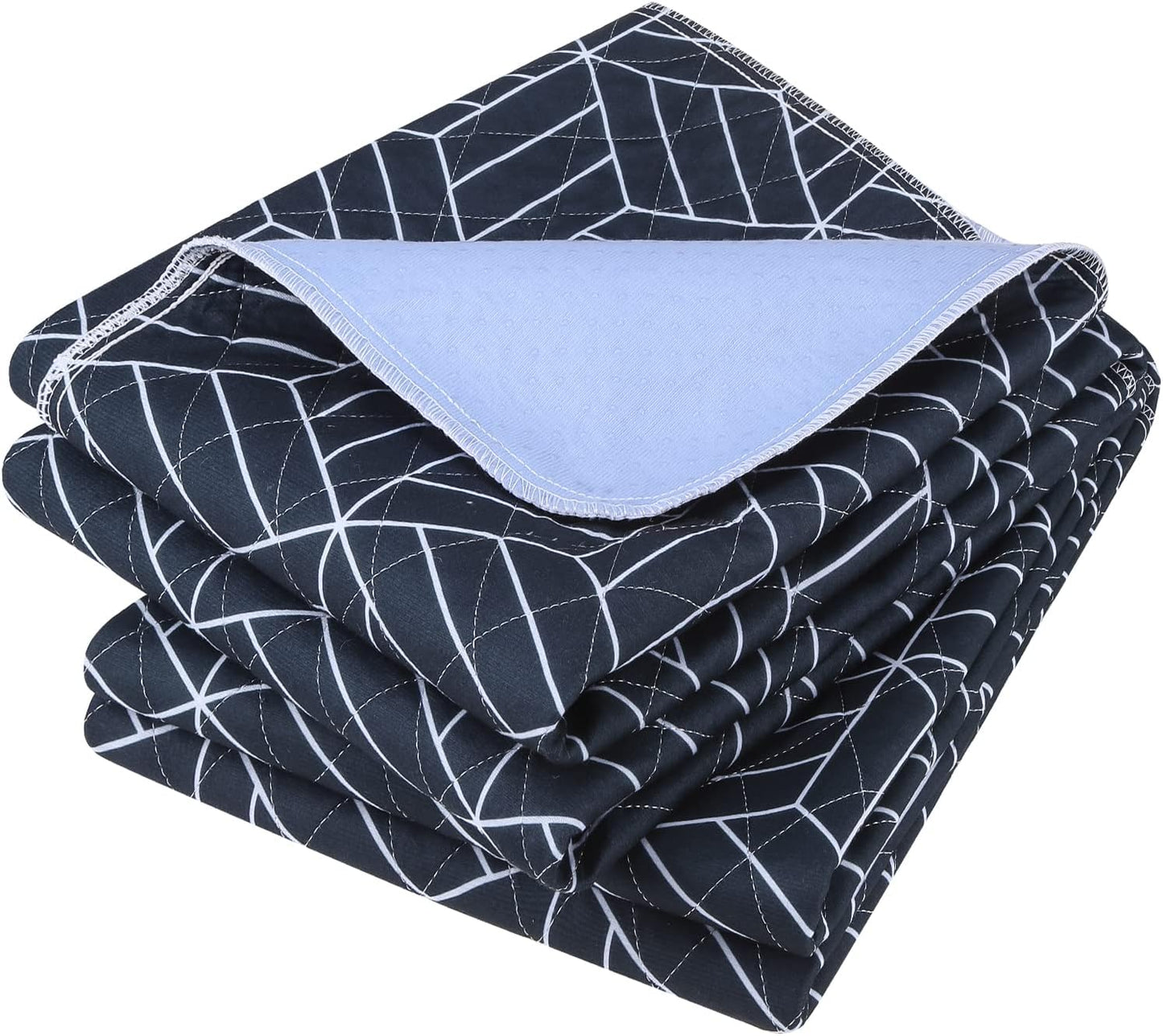 OUTCREATOR® Washable Bed Pads 34" x 56" (Pack of 2), Incontinence Mattress Protector, Anti-Slip Waterproof Underpads for Adults Kids Elderly Pets, Absorbency & Reusable Bedwetting Pads (Navy Blue)