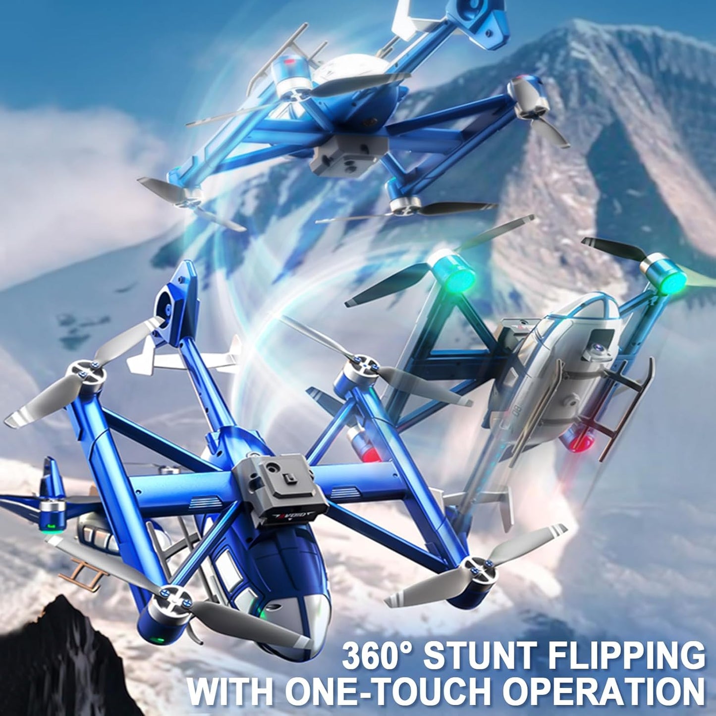 Camera Drone for Kids 8-12 & Adults, Beginner-Friendly Mini Drone with 360° Flips, One-Key Take Off/Landing, Headless Mode, 2 Batteries, RC Quadcopter Toys for Boys Girls