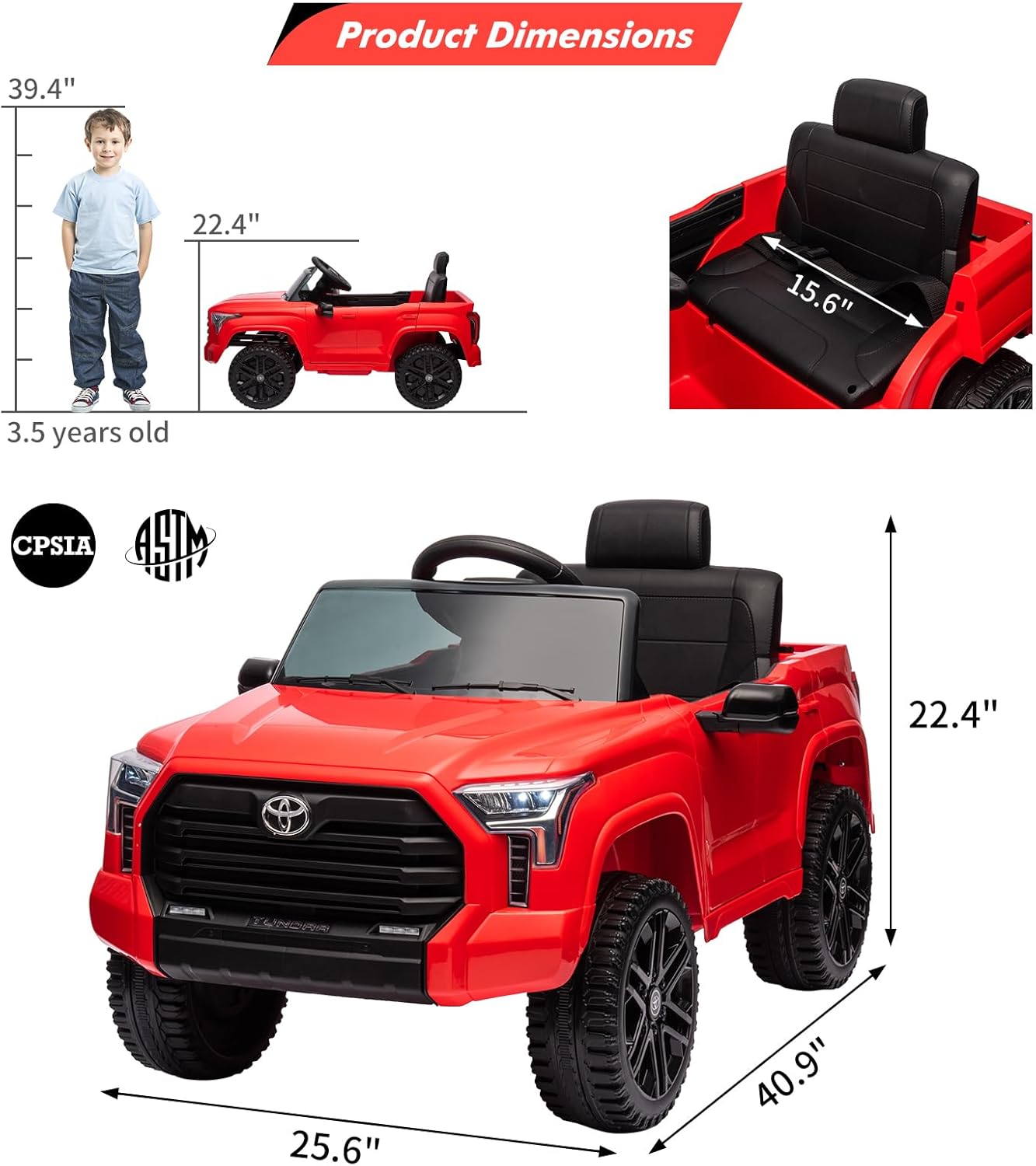 Electric Car for Kids, Licensed Toyota Tundra 12V Electric Truck, Off-Road Kids Car w/Remote, Spring Suspension & 3 Speeds, LED Headlights, Ride-On Toys for Boys/Girls
