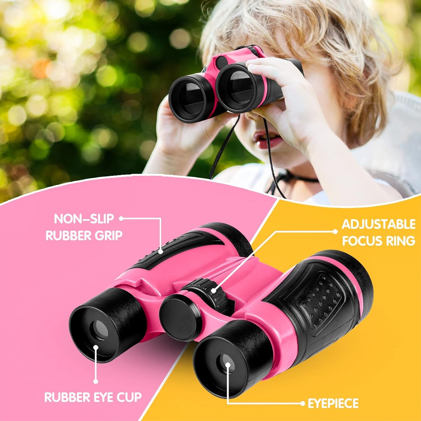 INNOCHEER Kids Explorer Kit & Bug Catcher Kit & Safari Costume Kit, Outdoor Exploration Set with Hat, Vest, Butterfly Net and Bugs Book for Boys Girls 3-12 Years Old (Camouflage Pink)